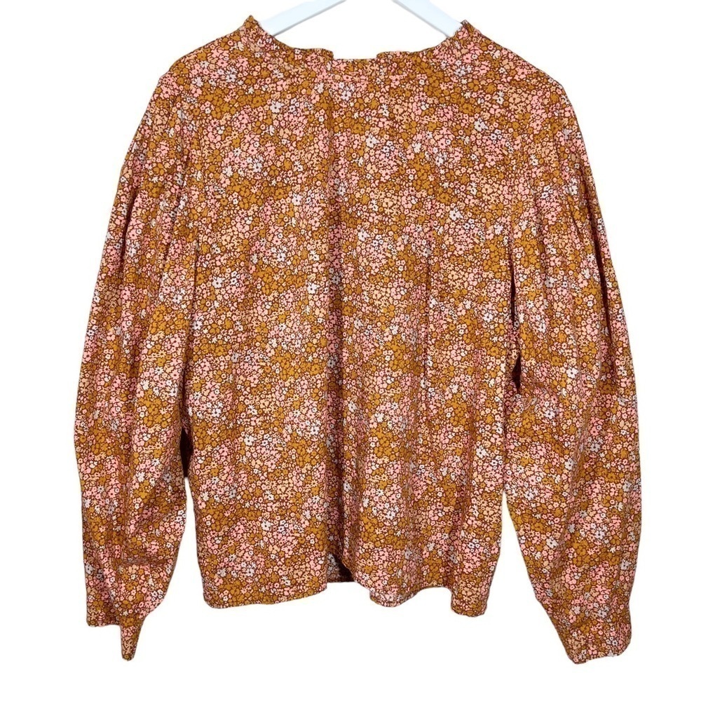 Universal Thread Target Ditsy Floral Ruffle High Neck Autumnal Orange Shirt XXL